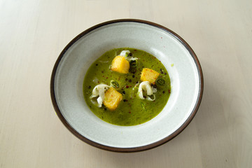 Lettuce Soup with Polenta