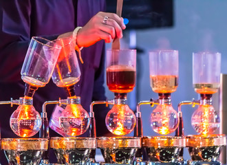 Showcase Syphon Coffee maker by syphonist./ Syphon Coffee or Vacuum Coffee is full immersion...