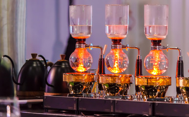 Showcase Syphon Coffee maker by syphonist./ Syphon Coffee or Vacuum Coffee is full immersion...