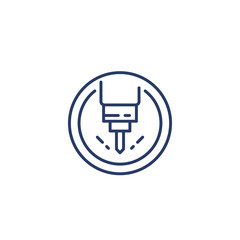 milling machine line icon, vector