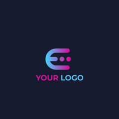 vector logo, E letter icon