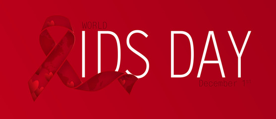 Aids Awareness. World Aids Day concept. Red Ribbon. Vector illustration EPS10