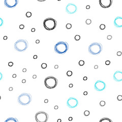 Dark BLUE vector seamless backdrop with dots.