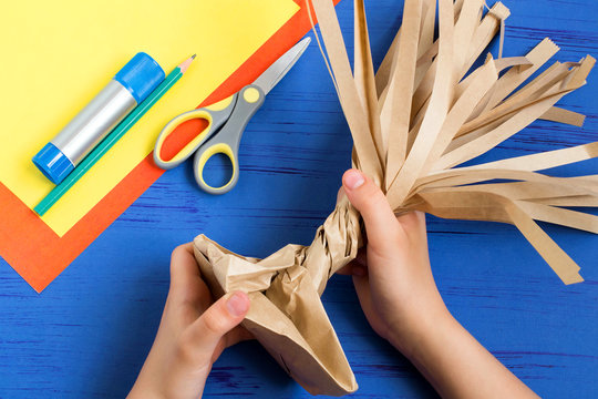 How to make together with child autumn tree. Step 4