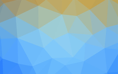 Light Blue, Yellow vector shining triangular backdrop.