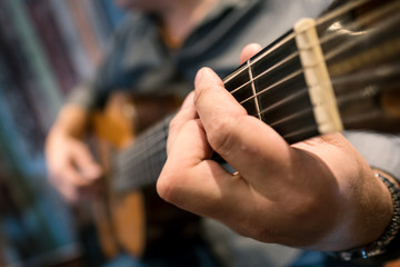 Guitar Musician Player Hand Instrument hand acoustic play musical string classical chord harmony...