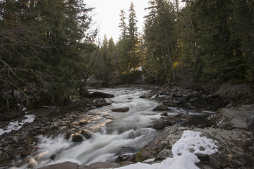 Stream flowing through rocks, Whistler, British Columbia, Canada