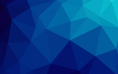 Dark BLUE vector low poly cover.