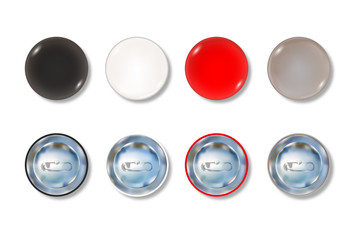 Colored pin button front and back side set