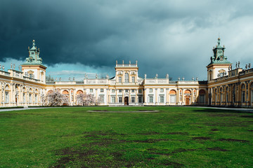 Old antique palace Wilanow in Warsaw