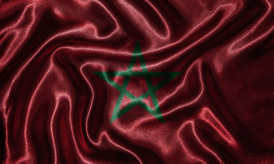 Wallpaper by Morocco flag and waving flag by fabric.