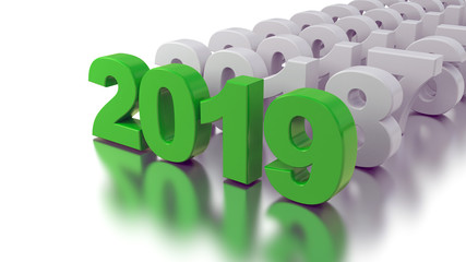 2019 Year Text, Time Passes Concept