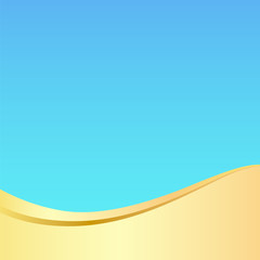 Gold / Golden Wave Elegant Light Blue Background / Pattern for Card , Poster , Website or Invitation.