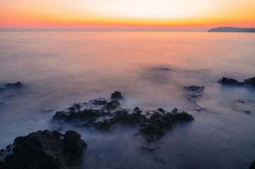 Sunset over Adriatic See near Pula (Croatia)