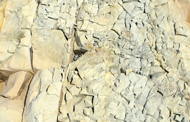 The texture of a fractured stone closeup