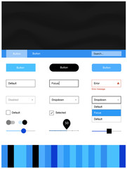 Light BLUE vector ui kit with bubble shapes.