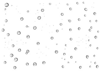 Fototapeta premium Scattered Realistic grey white water droplets isolated on the white background Vector illustration