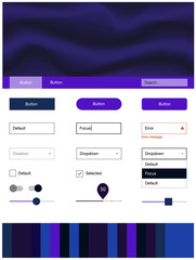 Dark BLUE vector wireframe kit with abstract circles.