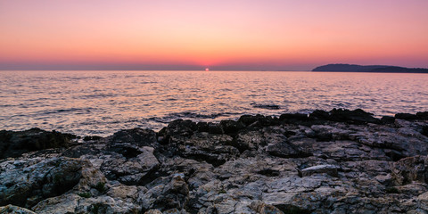 Sunset over Adriatic See near Pula (Croatia)