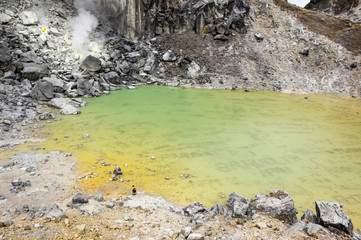 The crater of volcano Sibayak