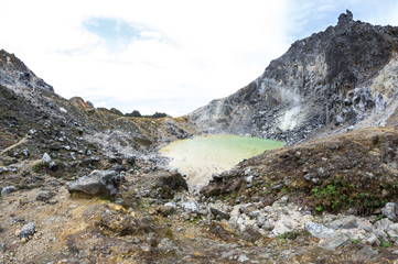 The crater of volcano Sibayak