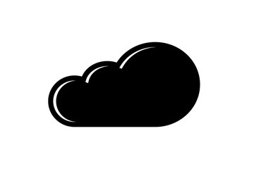 cloud icon vector, solid logo illustration, black and white pictogram isolated on white . Download icon 