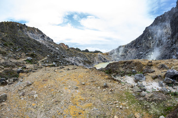 The crater of volcano Sibayak