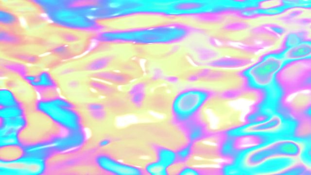 Holographic pastel color animation. Liquid neon surface
