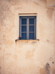 Mediterranes Fenster mit Blume