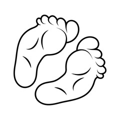 footprint icon outline design isolated on white background
