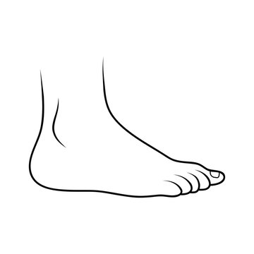 foot  icon outline design isolated on white background