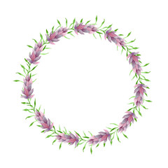 Watercolor floral wreath with exotic leaves and flowers. Perfect for for wedding stationary, greetings, wallpapers, fashion, backgrounds, textures, DIY, wrappers, cards