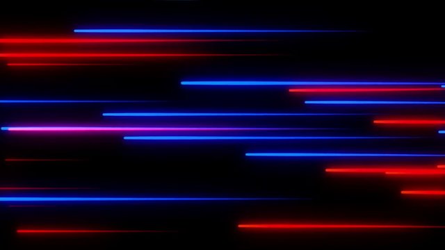 Horizontal Streaks of Light Version 01 Colorful Abstract Animation Motion Background Seamless Loop Red Blue