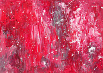 Abstract acrylic red and silver texture. Background for design