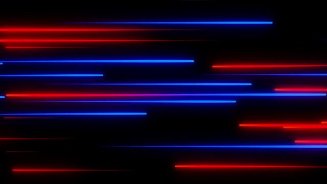 Horizontal Streaks of Light Version 02 Colorful Abstract Animation Motion Background Seamless Loop Red Blue