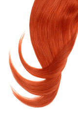 Red hair on white background
