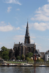 View of Sint-Martinuskerk Maastricht and Maas river