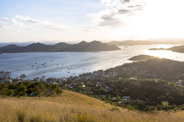 View over Coron from hill in the philippines