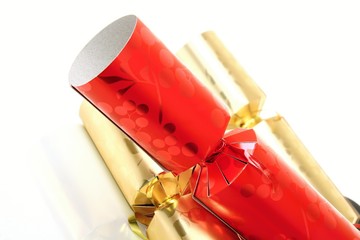 image of Christmas crackers with a small plastic present inside