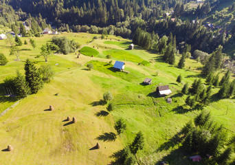 Romania, aerial view of Moldavia landscape at countryside. Petru Voda