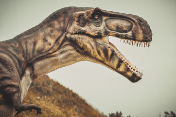Open mouth dinosaur Tyrannosaurus rex