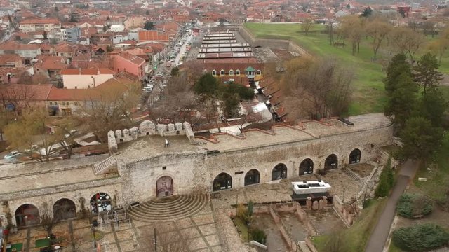 Aerial Drone View Of Medieval Fortress Naissus 