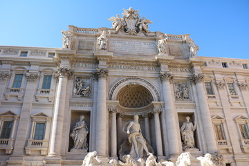 Fontana di Trevi at Piazza di Trevi at sunrise in Rome, Italy
