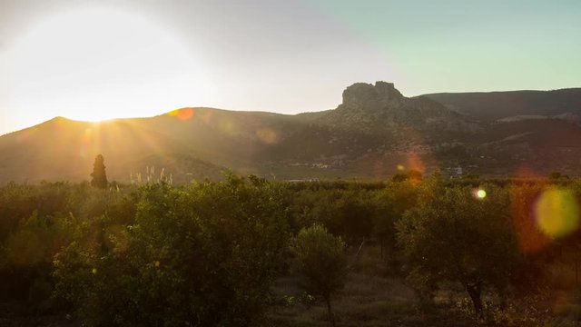 Time lapse of a sunset in Ermioni area of the Peloponnese, Greece. Taken during August