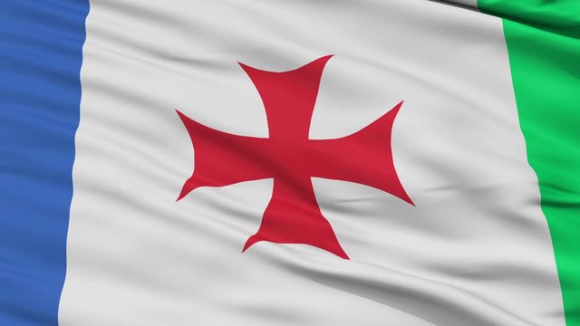 Abasha Municipality closeup flag, Georgia, realistic animation seamless loop - 10 seconds long