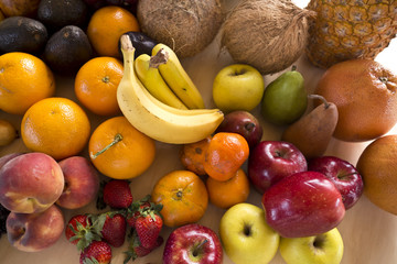 fruit fresh on wooden table