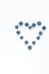 heart from fresh blueberries