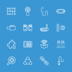 Collection of 16 connection outline icons