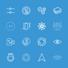 Collection of 16 circle outline icons