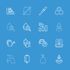 Collection of 16 drop outline icons